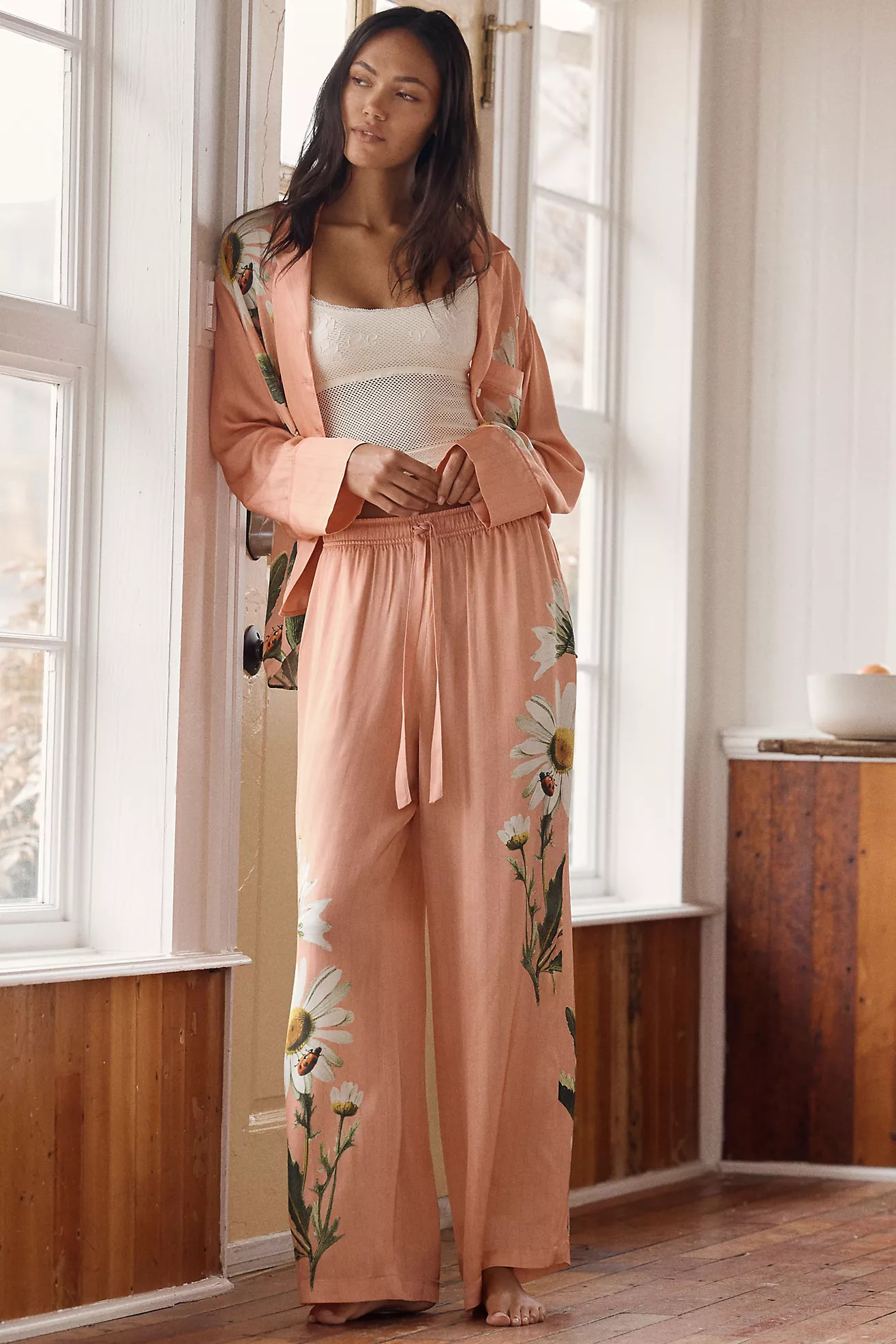 The LyreBird Silky Pajama Pants | Anthropologie (US)