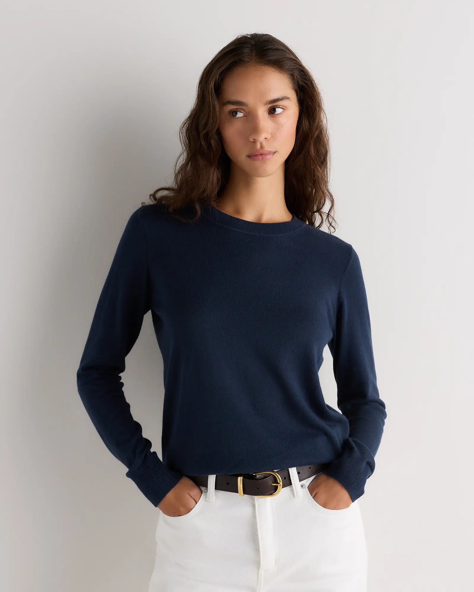 Lightweight Cotton Cashmere Crew Sweater | Quince
