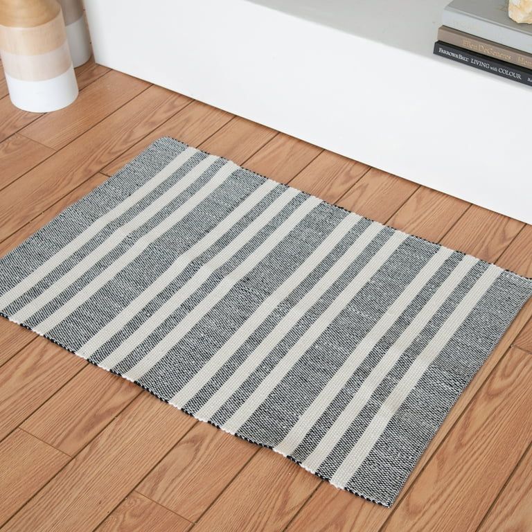 Mainstays Striped Chindi Layering Outdoor Doormat, 2' x 4' | Walmart (US)
