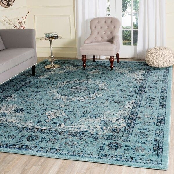 Safavieh Evoke Vintage Oriental Light and Dark Blue Distressed Rug - 8' x 10' | Bed Bath & Beyond