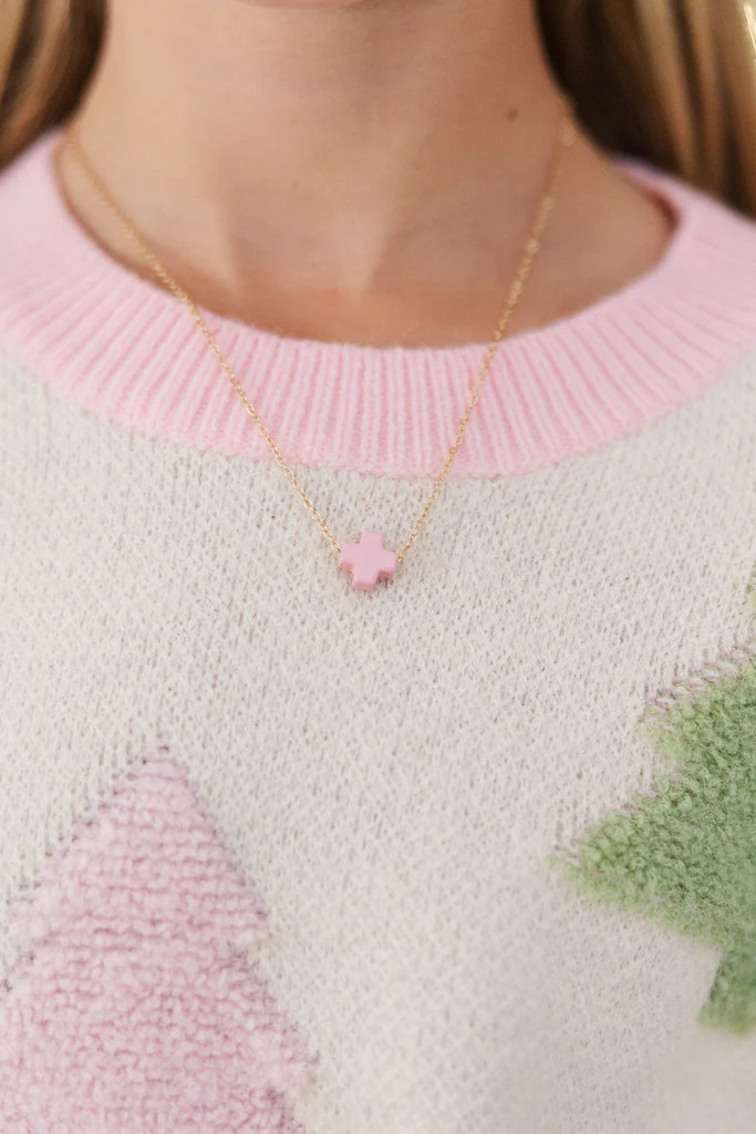 Girls: Forever Faithful Pink Cross Necklace | The Mint Julep Boutique