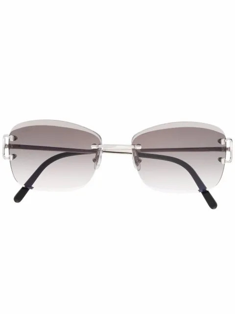 Cartier Eyewear C Décor rectangle-frame Sunglasses - Farfetch | Farfetch Global