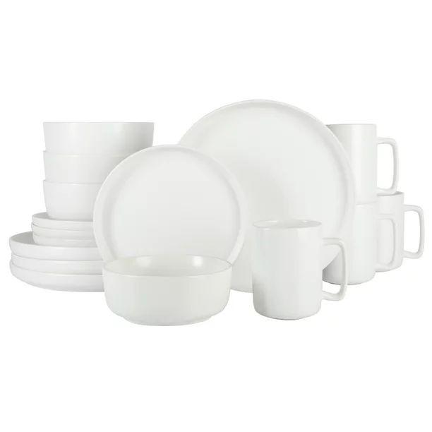 Gap Home 16-Piece Round White Stoneware Dinnerware Set - Walmart.com | Walmart (US)