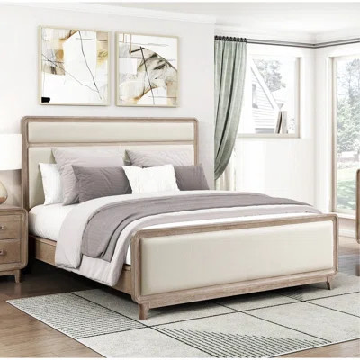 Modern Elegant Design Finish Queen Size Bed Upholstered Chenille Wooden Bedroom Furniture 1Pc | Wayfair North America