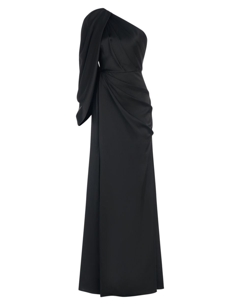 Tori Satin Draped One-Shoulder Gown | Saks Fifth Avenue