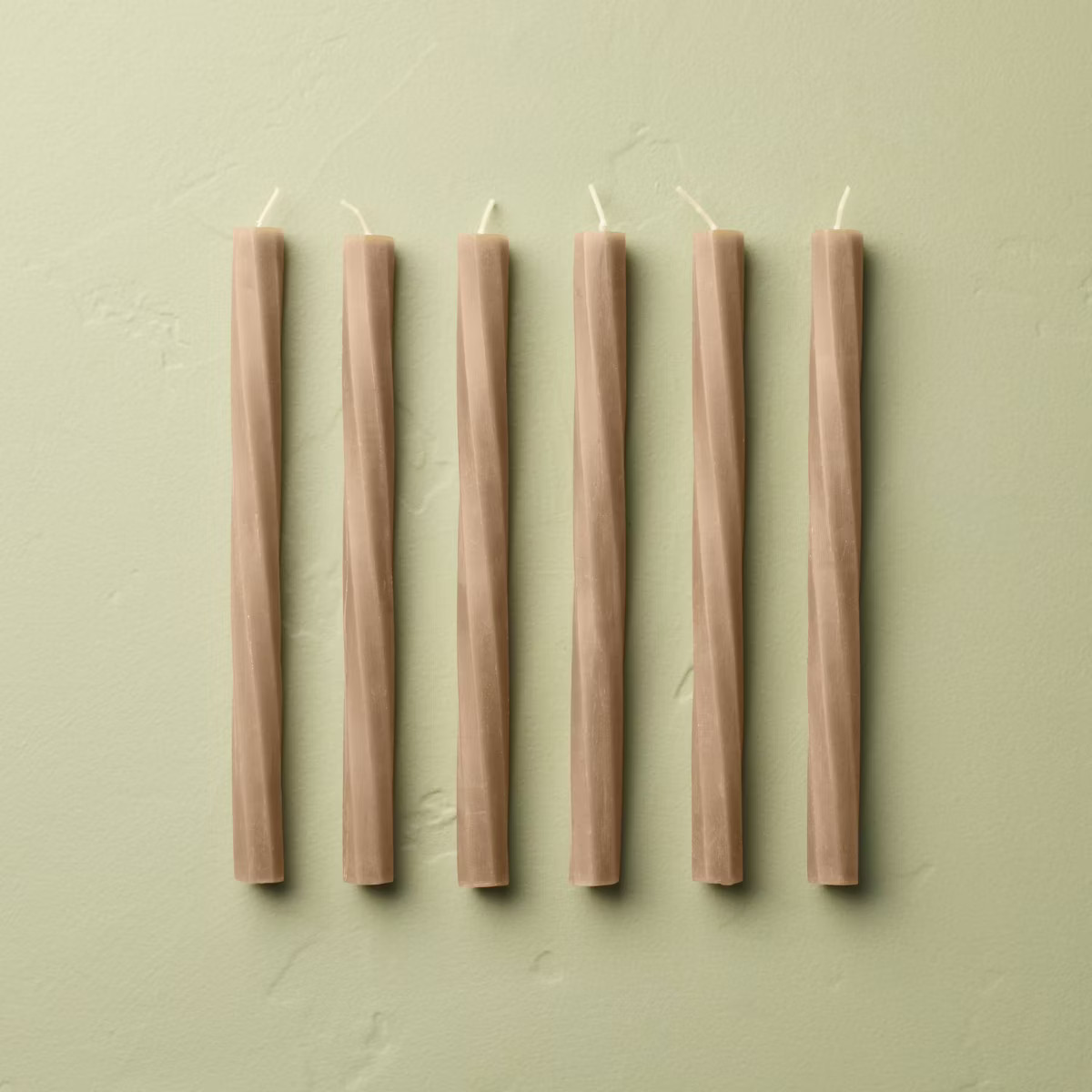 6pk Soft Twist Taper Candles Brown - Hearth & Hand™ with Magnolia | Target