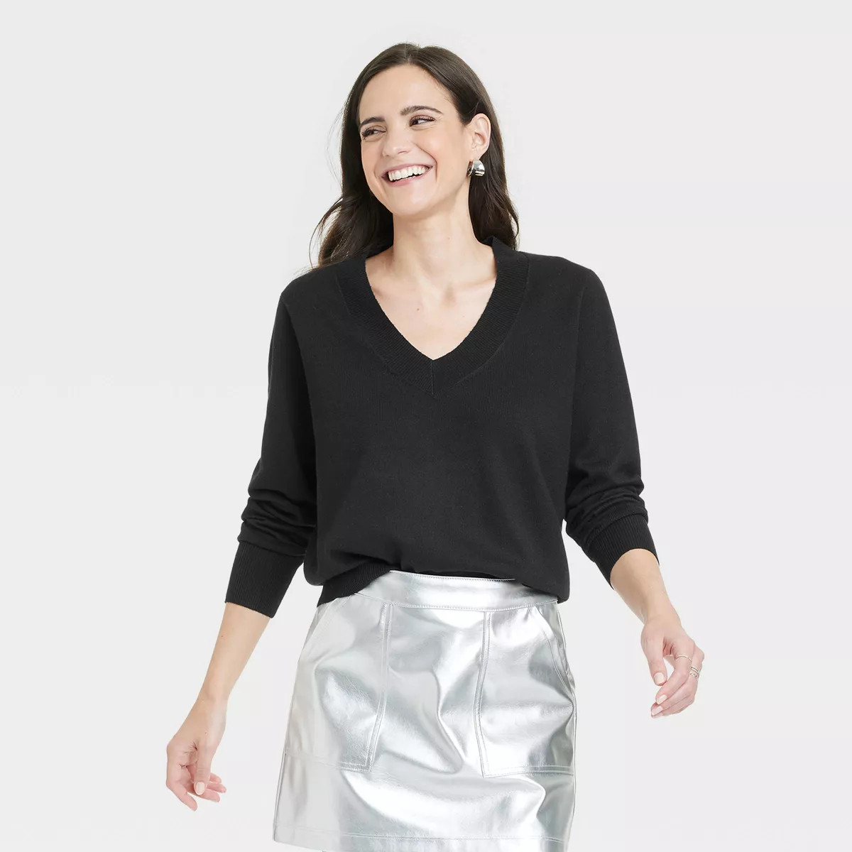 Women's Fine Gauge V-Neck Sweater - A New Day™ | Target