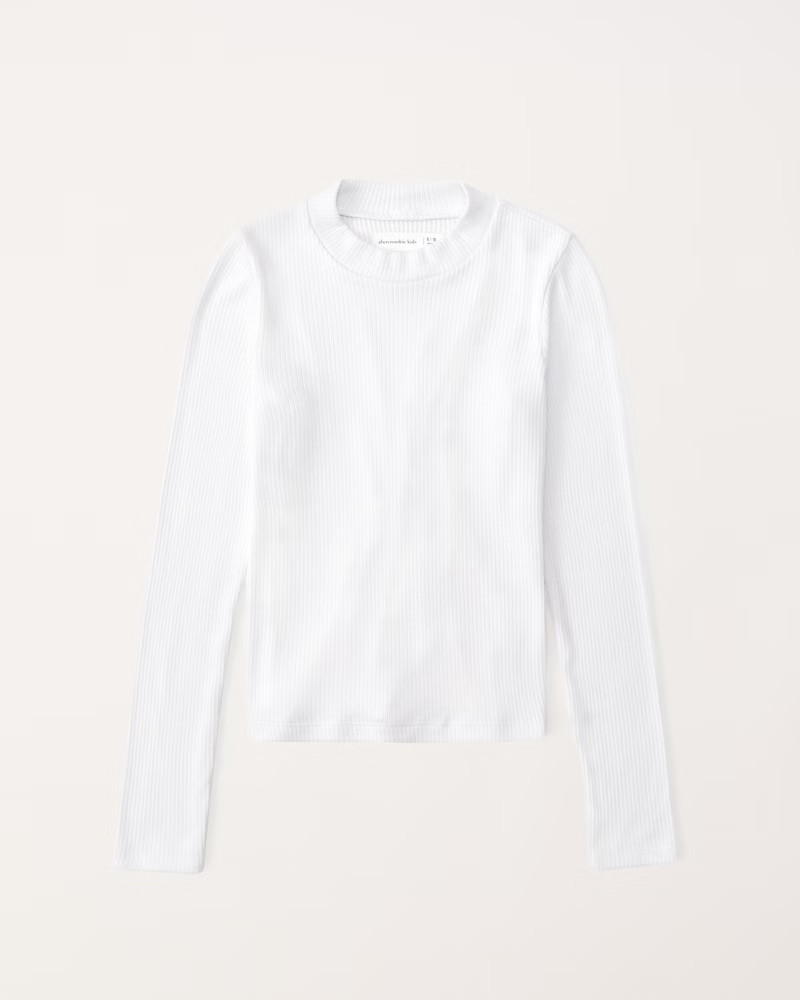 essential long-sleeve mockneck rib tee | Abercrombie & Fitch (US)