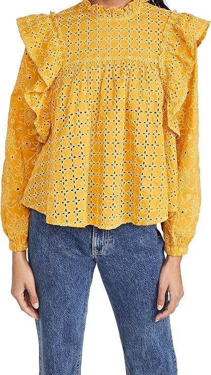 Scotch & Soda Women's Cotton Broderie Anglaise Top | Amazon (US)