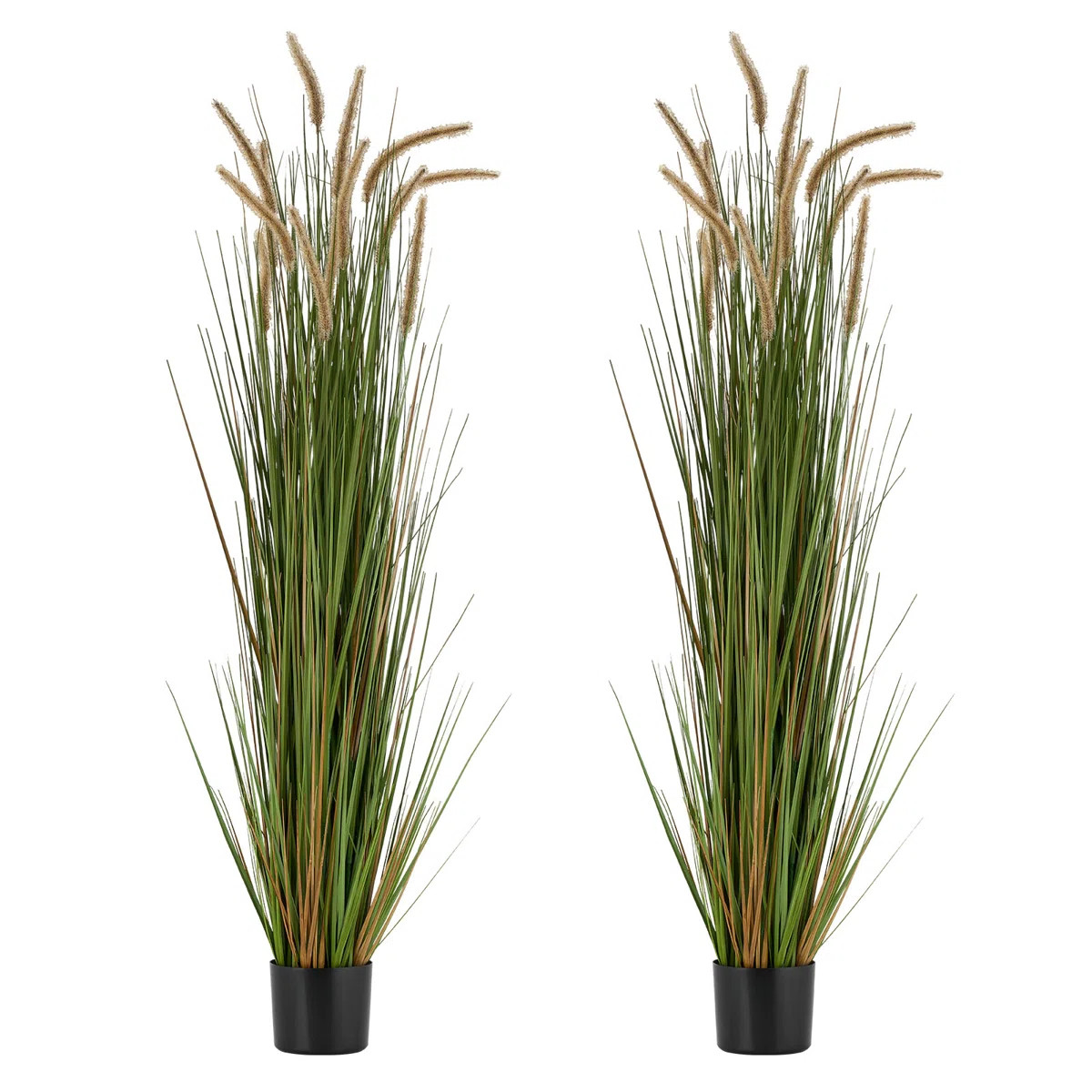 Artificial Grass Plant, 59 inch Horsetail Reed Grass in Pot, Premium PVC Faux Fake Greenery Shrub... | Wayfair North America