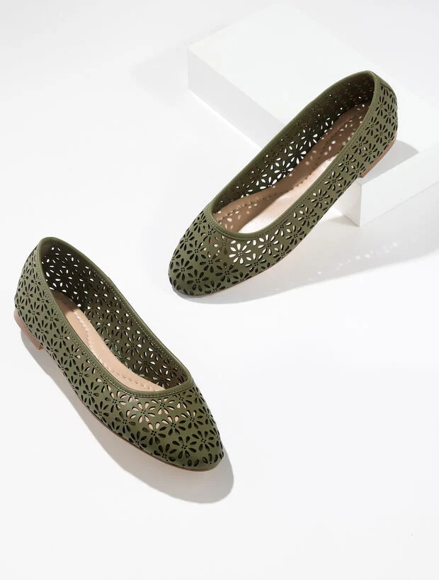 Ansly Perforated Nappa Ballet Flats | Talbots
