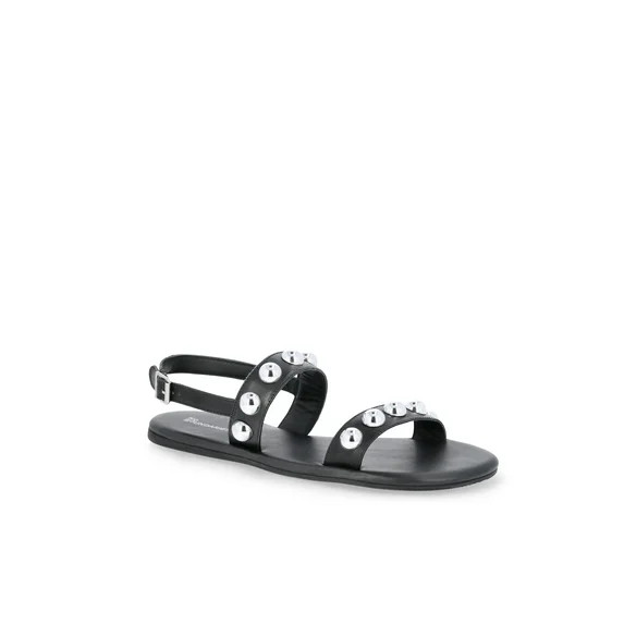 No Boundaries Women's Studded Flat Sandals | Walmart (US)