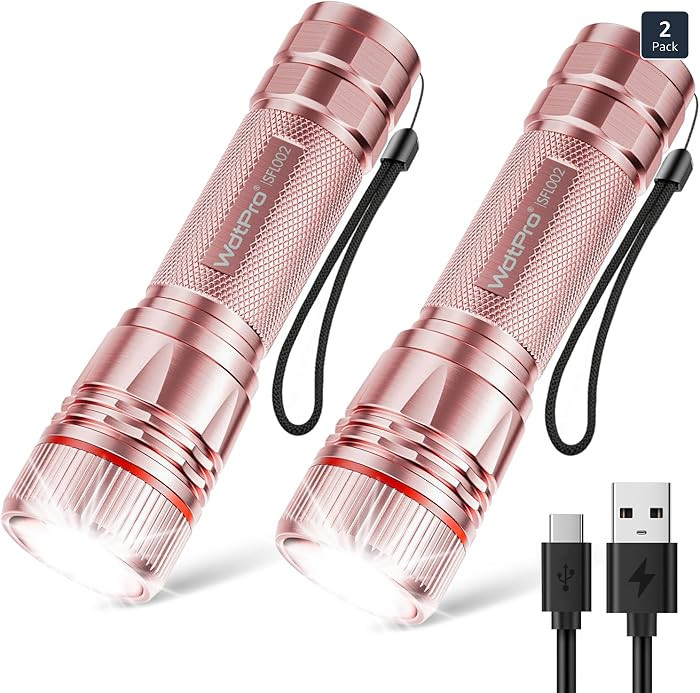 WdtPro Rechargeable Flashlights High Lumens, 2 Pack 10H Long Lasting Super Bright EDC Flashlight,... | Amazon (US)