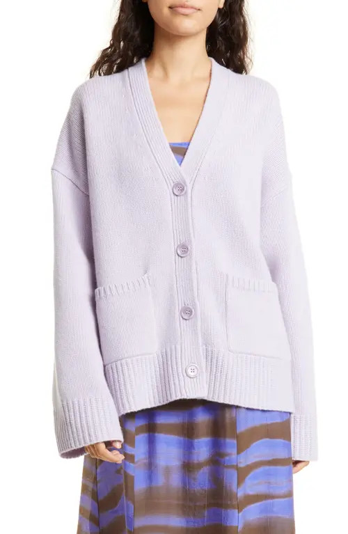 Samsøe Samsøe Keil Wool Blend Cardigan in Orchid Petal at Nordstrom, Size Small | Nordstrom