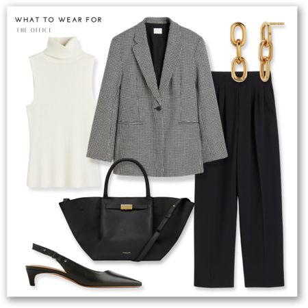 Office outfit inspo 🫶

H&M, autumn new arrivals, demellier bag, black tailored trousers, sling back heels, gold earrings 

#LTKworkwear #LTKstyletip #LTKSeasonal