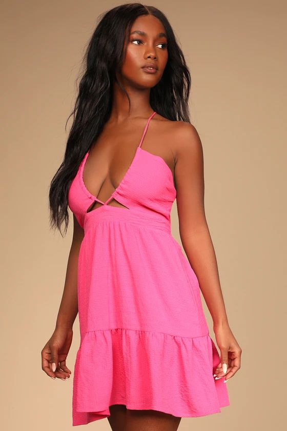 Rising Temps Hot Pink Sleeveless Mini Dress | Lulus (US)