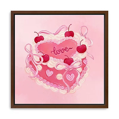 Valentine's Cake Framed Canvas Art Print, White | Kirkland's Home | Kirklands
