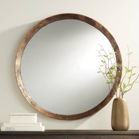 Uttermost Tortin Jagged Edge 34" Round Wall Mirror - #87M33 | Lamps Plus | Lamps Plus