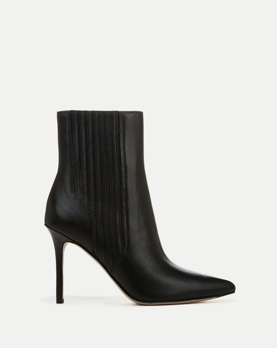 Lisa Leather Stiletto-Heel Bootie | Veronica Beard