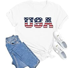MAIHUN American Flag Shirts for Women 4th of July T-Shirt USA Print Patriotic Shirt Stars and Str... | Amazon (US)