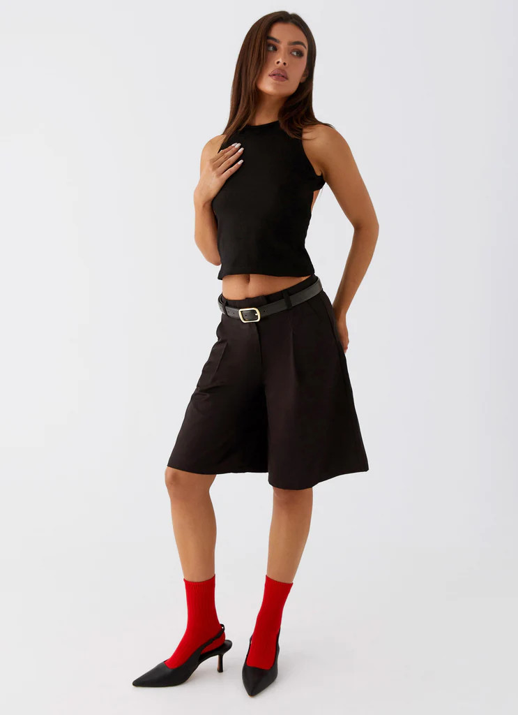 Jeni Long Tailored Jorts - Black | Peppermayo (Global)