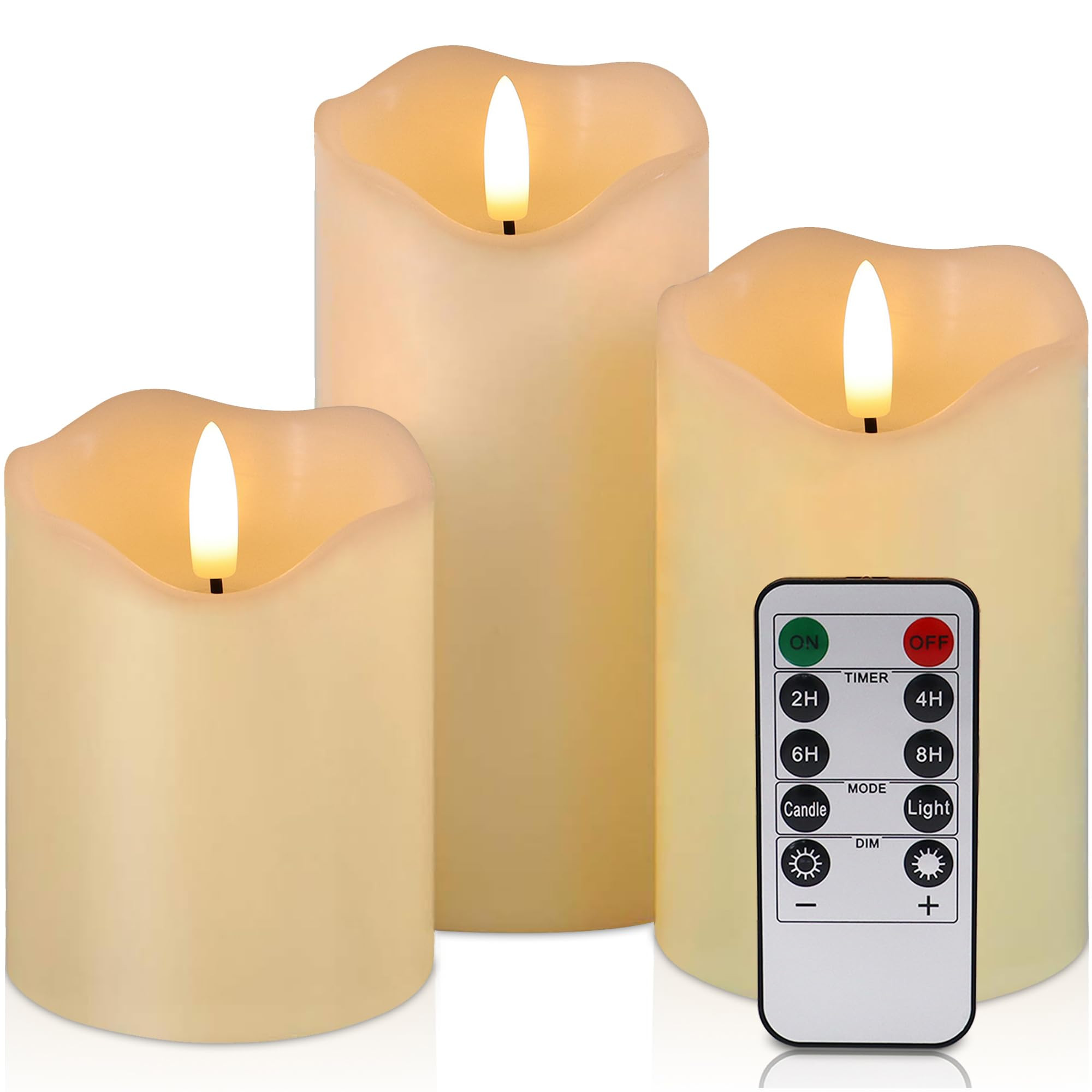 Flickering Flameless Candles with Remote and Timer, Realistic LED Candles, Battery Operated Candl... | Amazon (US)