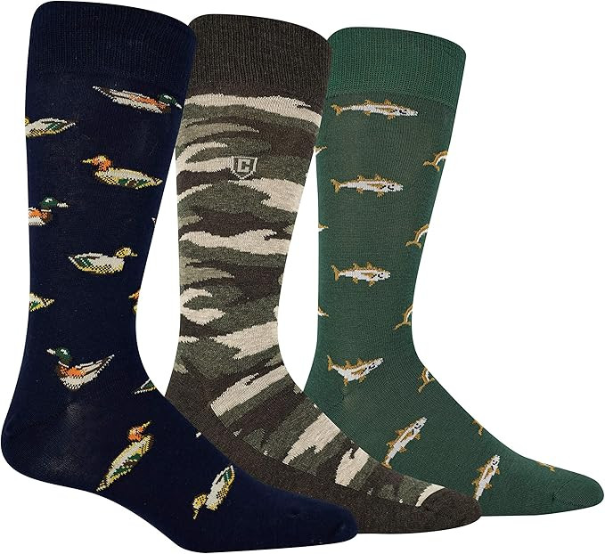 Chaps Men's Casual Fashion Cushioned Crew Socks-3 Pair Pack-Classic Designs with Stretch Blend | Amazon (US)