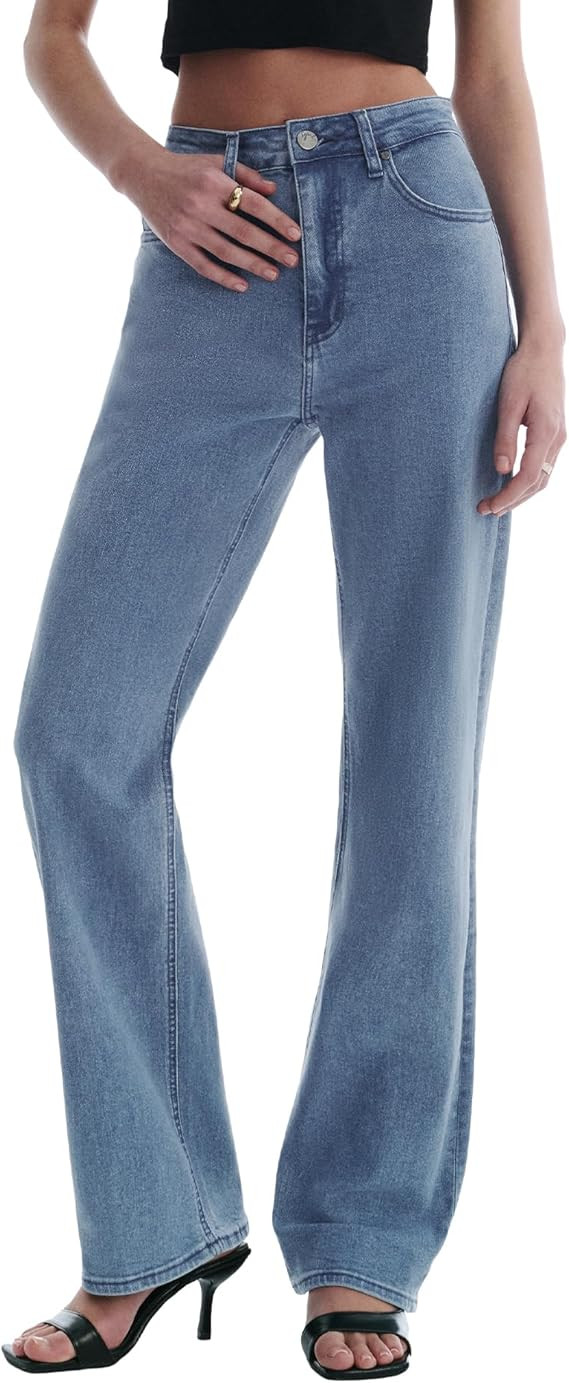 SGIVL Women’s Jeans High Waisted Straight Leg Stretchy Jeans Trendy Wide Leg Casual Fit Denim P... | Amazon (US)