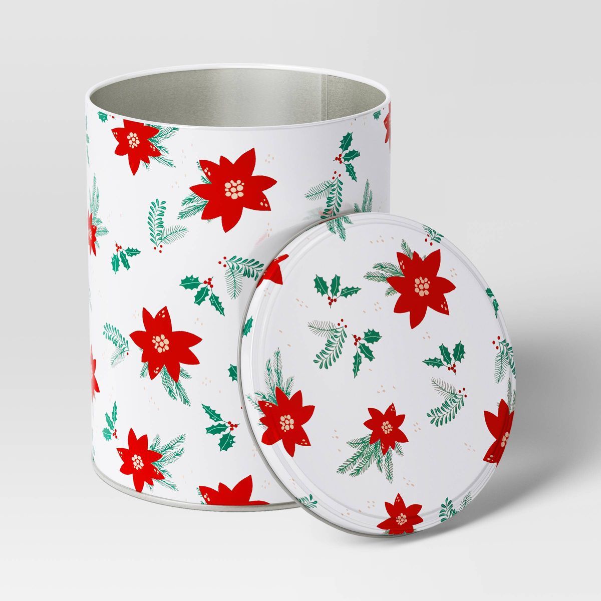 6.75"x6.75" Christmas Tall Tin Poinsettia Gift Box - Wondershop™ | Target