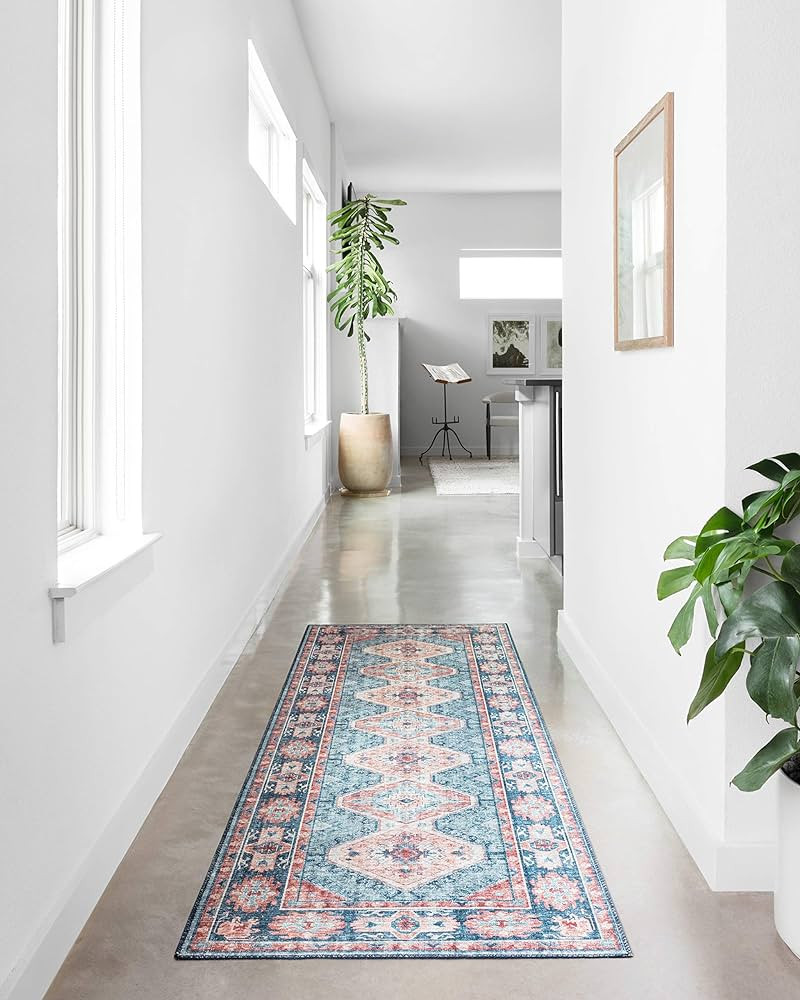 Loloi II Skye Collection SKY-03 TURQUOISE / TERRACOTTA, Traditional 7'-6" x 9'-6" Area Rug | Amazon (US)