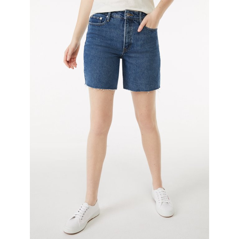 Free Assembly Women's Long Jean Shorts - Walmart.com | Walmart (US)