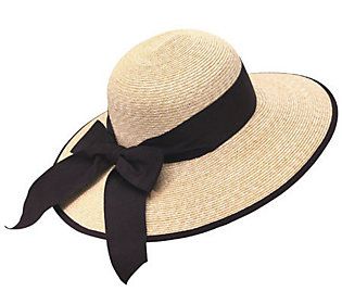 San Diego Hat Co. Women's Fine Straw Hat w/Larg e Brim & Ribbon | QVC