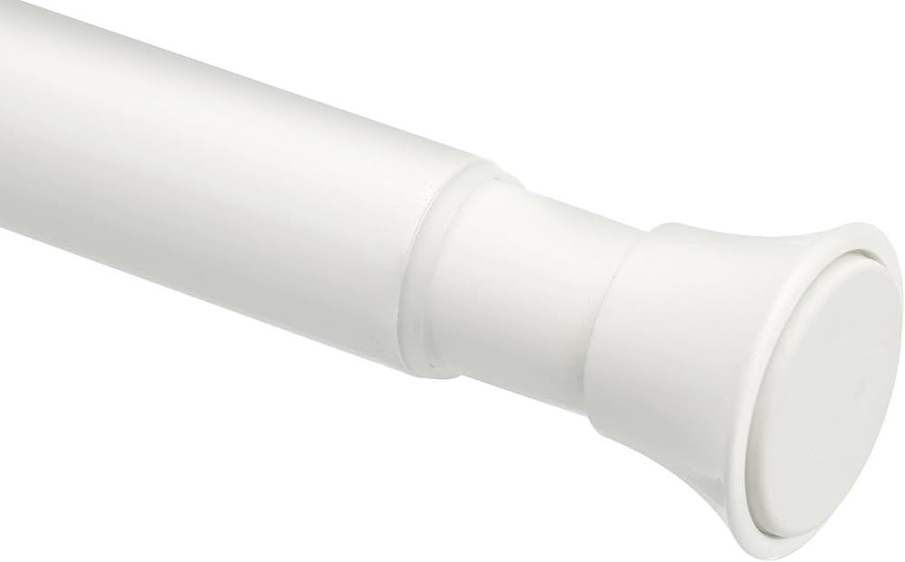 Amazon Basics Tension Curtain Rod, Adjustable 54-90" Width - White, Classic Finial | Amazon (US)