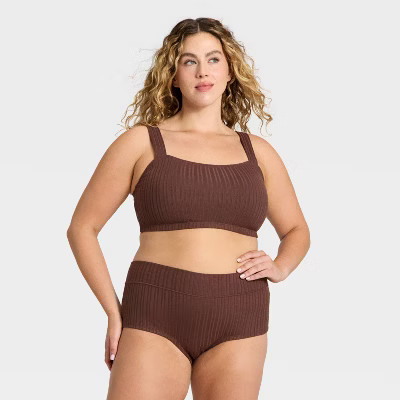 Women's Sweater Rib Bra & Hot Pant Set - Wild Fable™ | Target