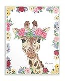The Stupell Home Decor Collection Flower Friends Giraffe Wall Plaque Art, Multicolor | Amazon (US)