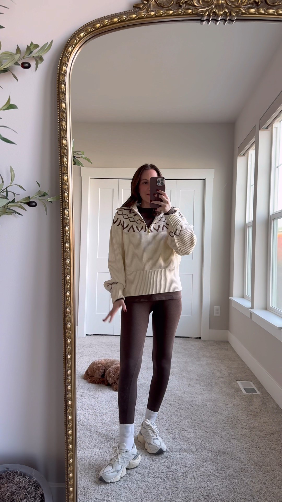 This fair isle knit from @varley is the easiest way to elevate your base layers! It’s cozy and cute! Wearing a size small

Cozy outfit | Varley finds | winter style | brown leggings | fair isle sweater 

#LTKootd