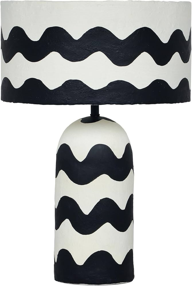 Tov Furniture Tropea Black Waves Papier Mache Table Lamp | Amazon (US)