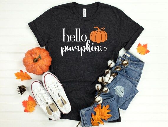 Hello Pumpkin Shirt, Thanksgiving Shirt, Fall Shirts, Fall Tshirt, Halloween, Autumn Shirt, Fall ... | Etsy (US)