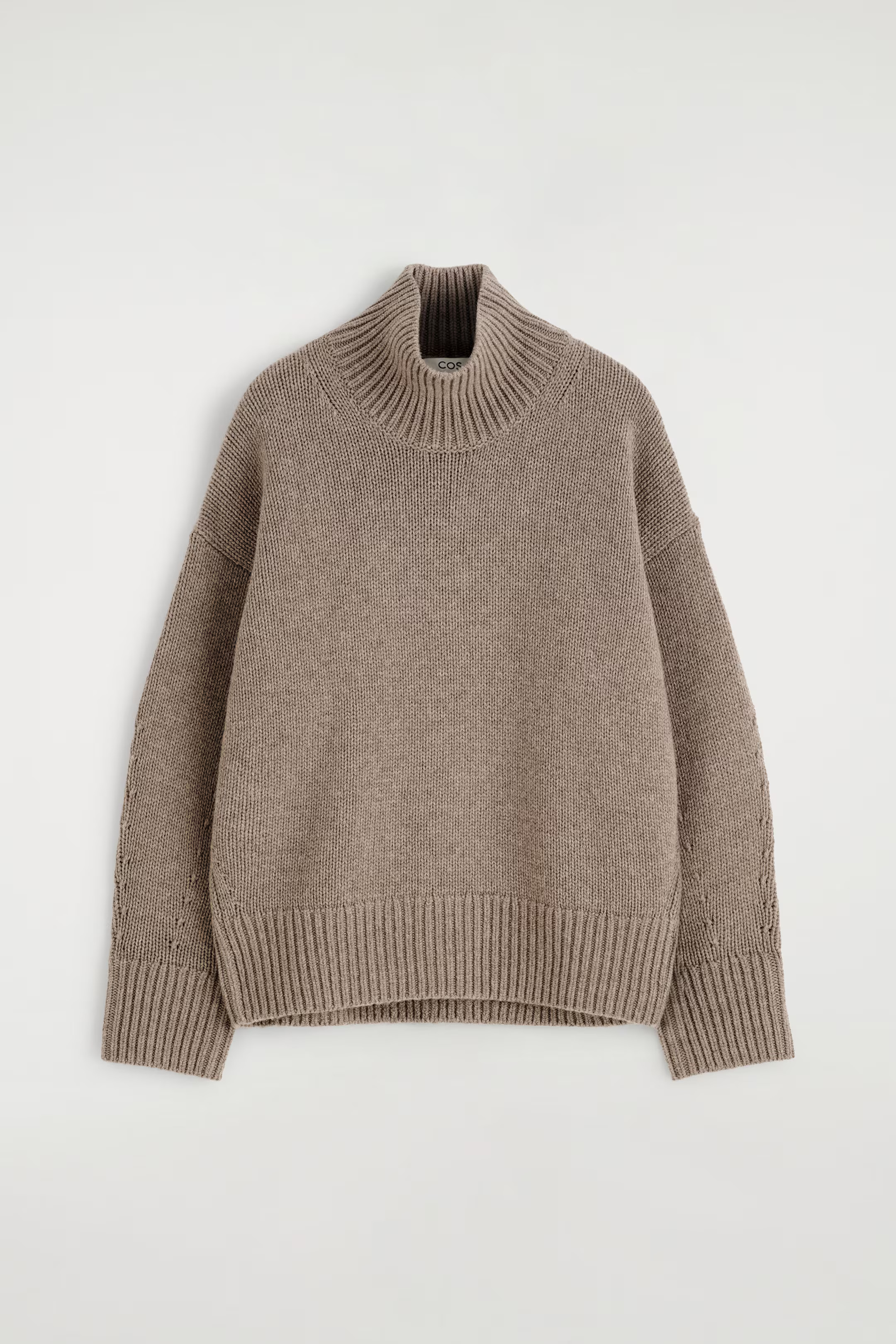 CHUNKY FUNNEL-NECK WOOL JUMPER - DARK BEIGE | COS GB | COS UK