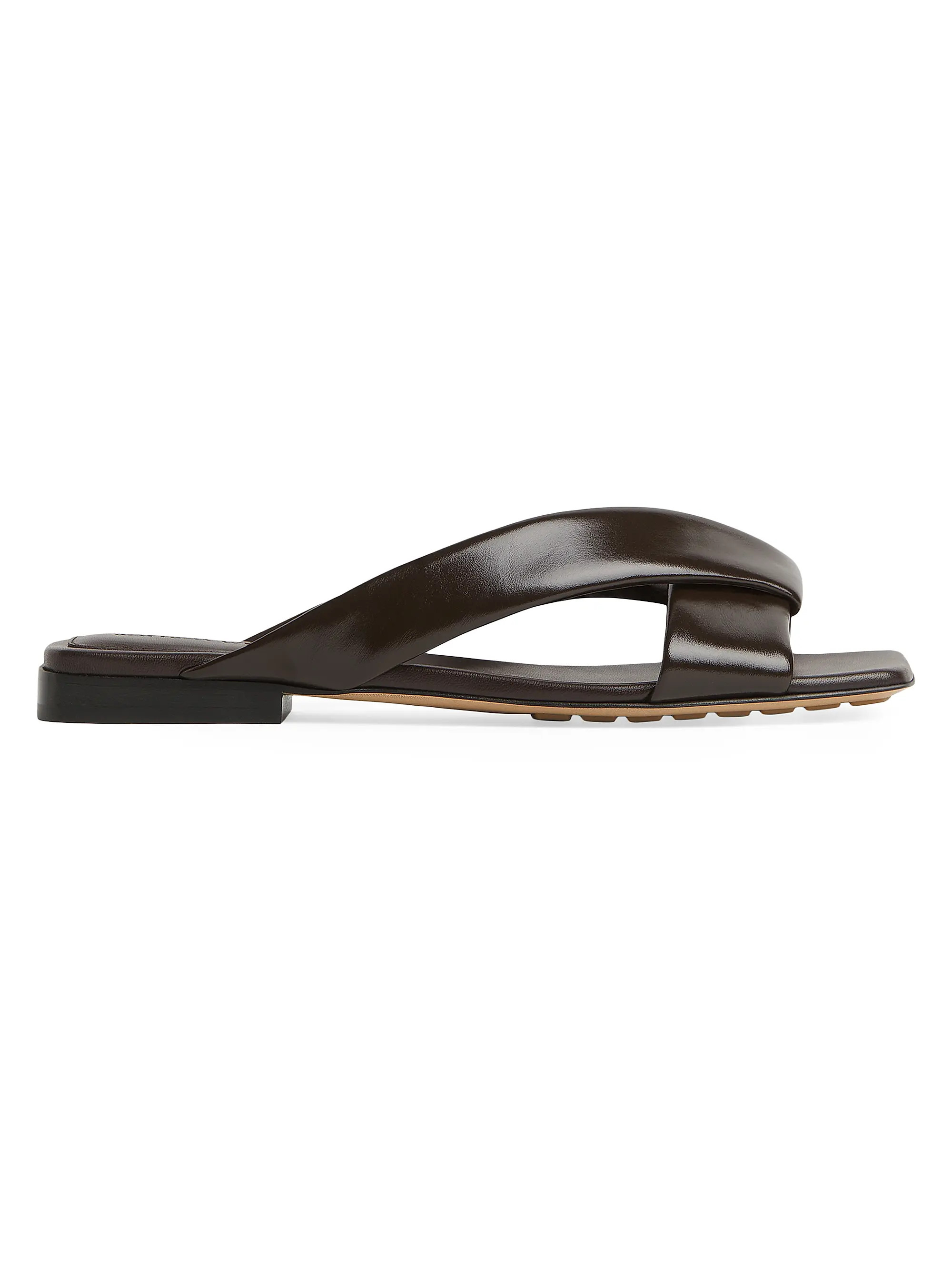 Bottega Veneta Interwoven Leather Flat Sandals | Saks Fifth Avenue | Saks Fifth Avenue