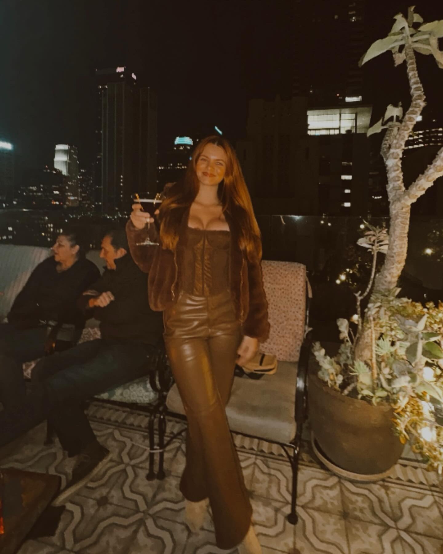 Rooftops and espresso martinis 🤎
🤎 corset top
🤎 leather pants
🤎 fur coat
