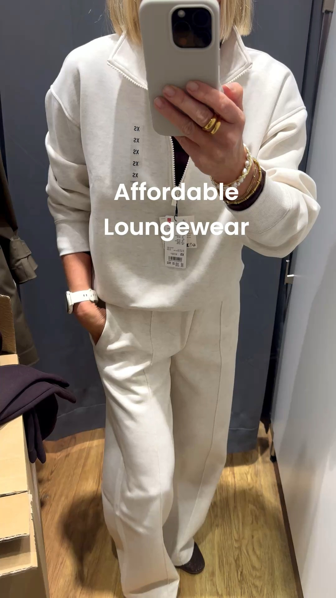 This set is a fraction of the cost of the Varley and Reiss ones… and the quality is great. 

Wearing xs here but have ordered my usual size XXS to try. 

Also in black/grey/brown/green 
Not navy sorry - the trs come in navy but no zip top for some reason. 

Also have short and longer lengths in the trs. I have the regular on here. 

Loungewear 
Co-ord
Casual autumn outfits 
Cosy outfits