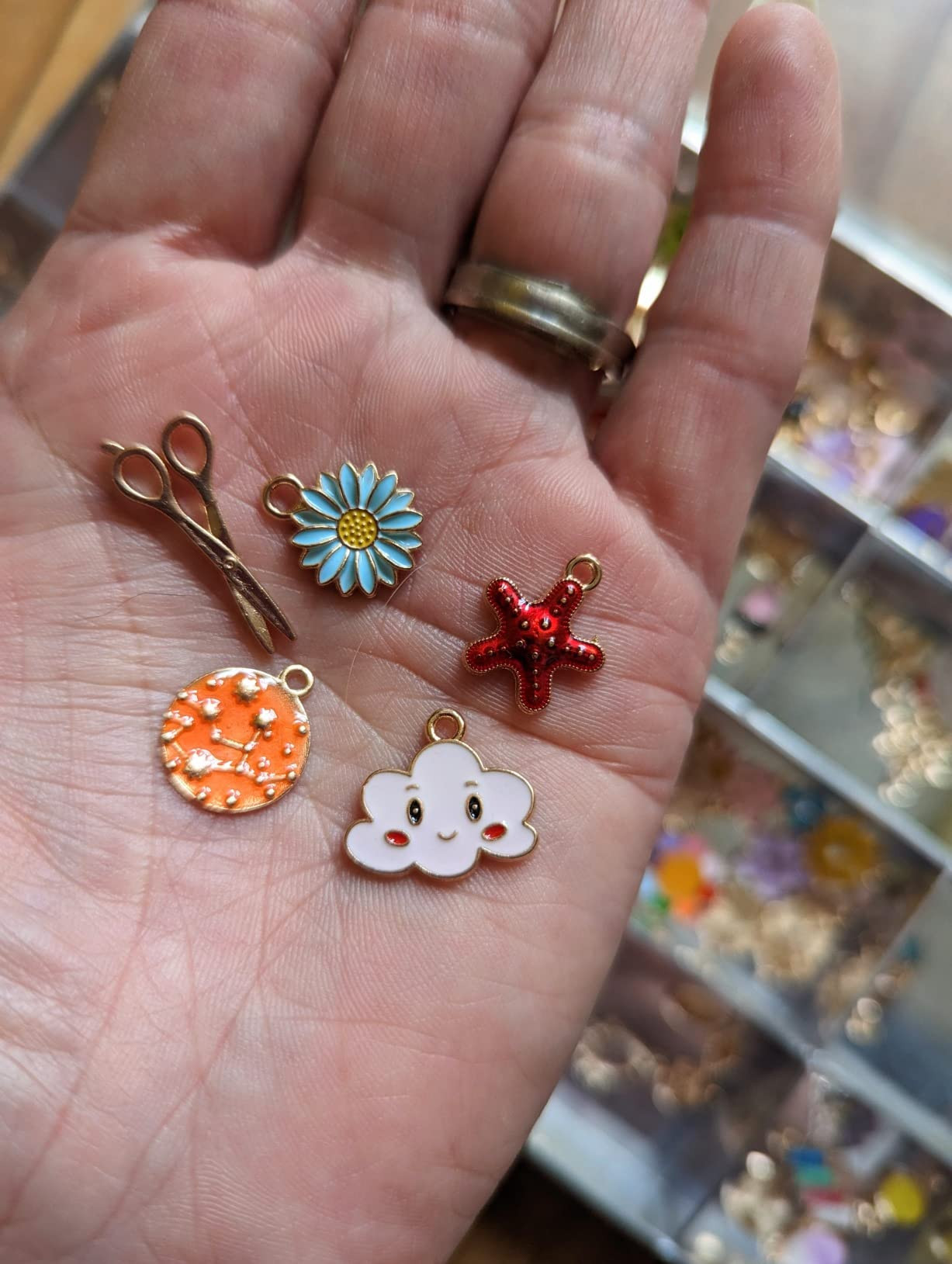 300Pcs Charms for Jewelry Making, Wholesale Bulk Assorted Gold-Plated Enamel Charms Earring Charm... | Amazon (US)