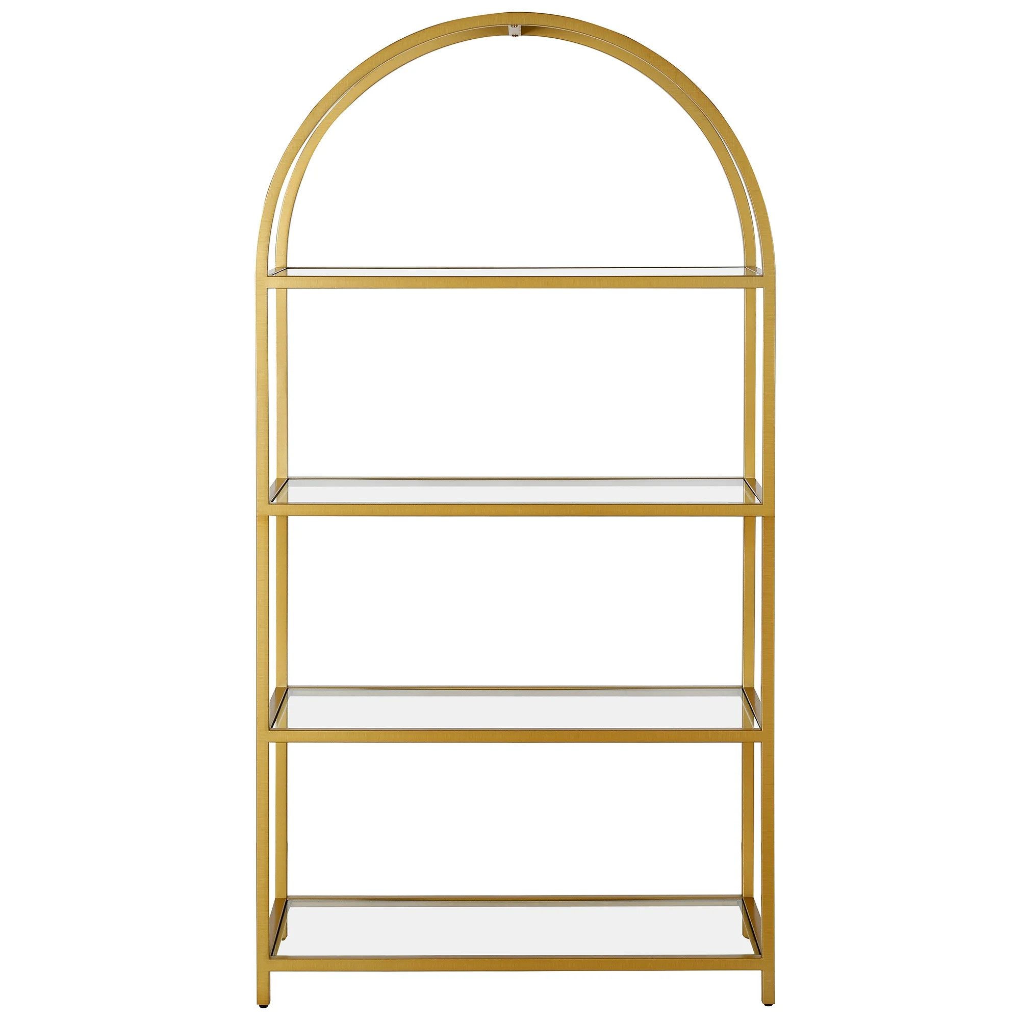 Evelyn&Zoe Art Deco Brass Bookcase - Walmart.com | Walmart (US)