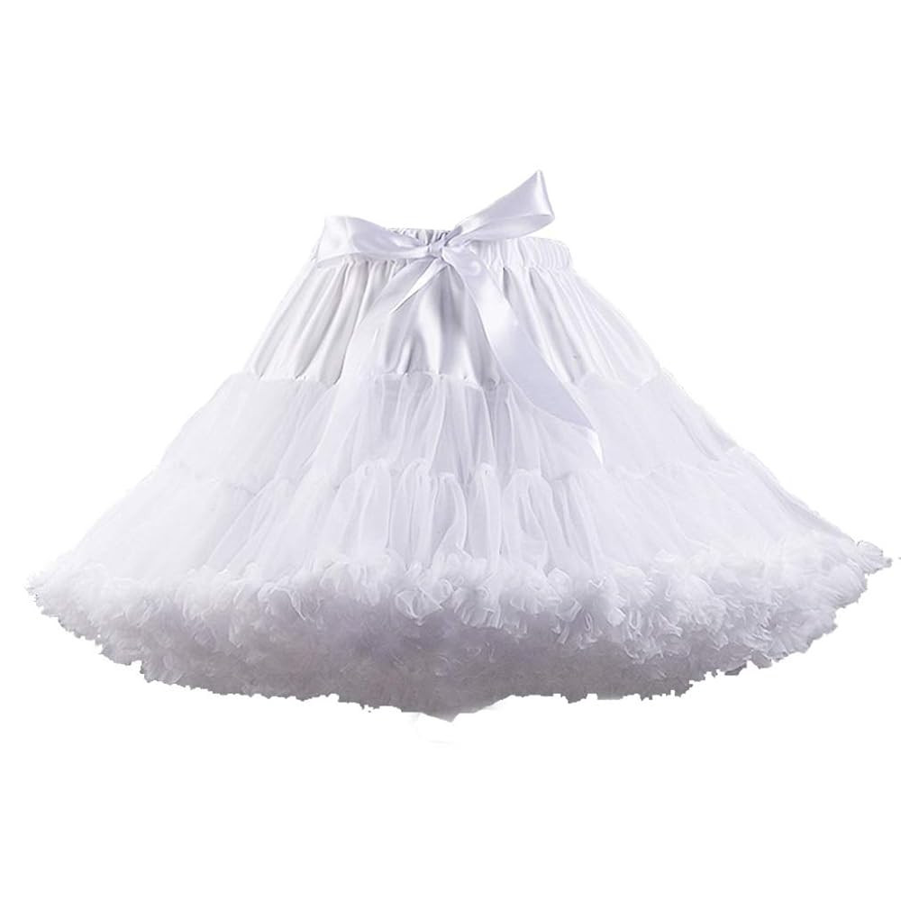 Women's Elastic Waist Chiffon Petticoat Puffy Tutu Tulle Skirt Princess Ballet Dance Pettiskirts ... | Amazon (US)