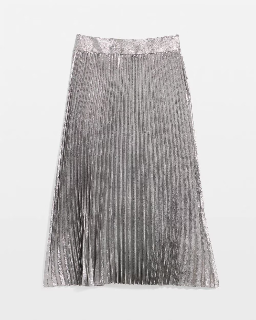 Pleated Chiffon Metallic Midi Skirt | White House Black Market