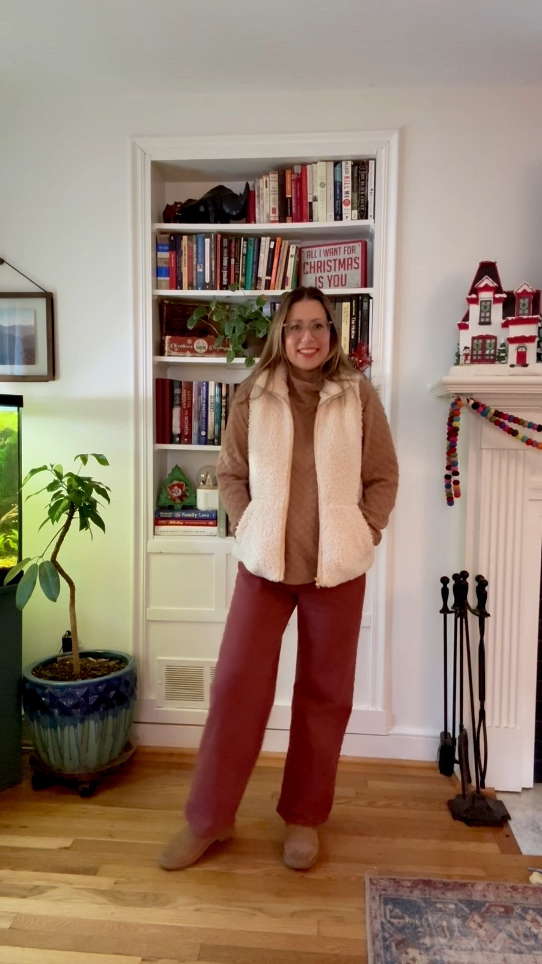 Am I still in PJs? No... I am in my husbands shirt and a pair of sweatpants 🤣

But please enjoy this warm winter look from last week! 

High waisted wide leg jeans. Turtleneck sweater. Fleece vest. Boots  

#LTKSaleAlert #LTKSeasonal #LTKFindsUnder50