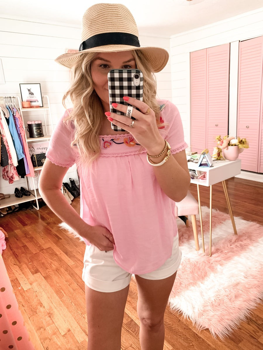 Embroidered Floral Top | Shop Jen Miracle LLC