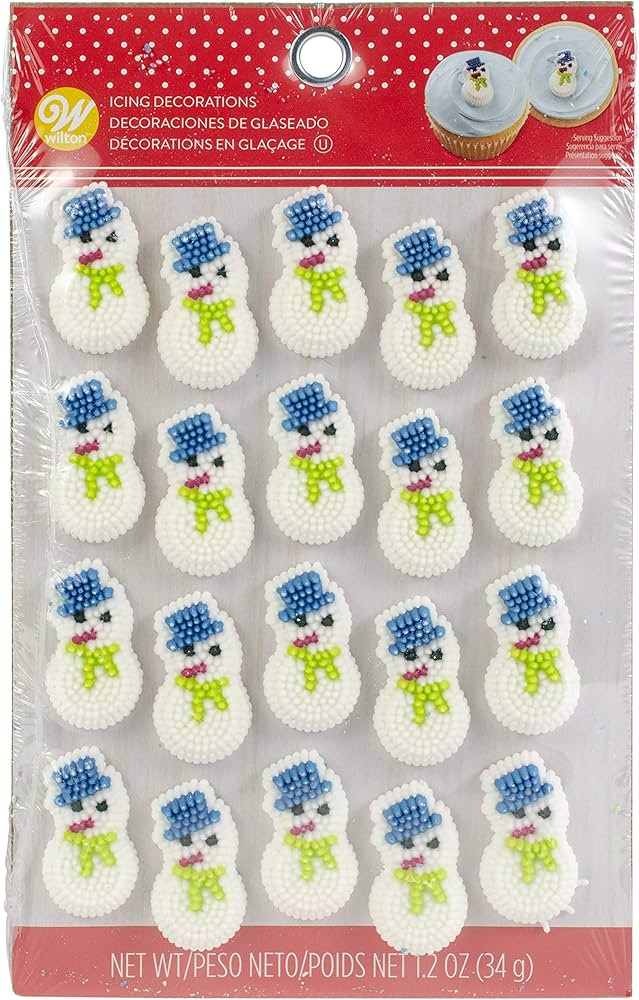 Wilton Mini Snowman Icing Decorations, 20-Count | Amazon (US)