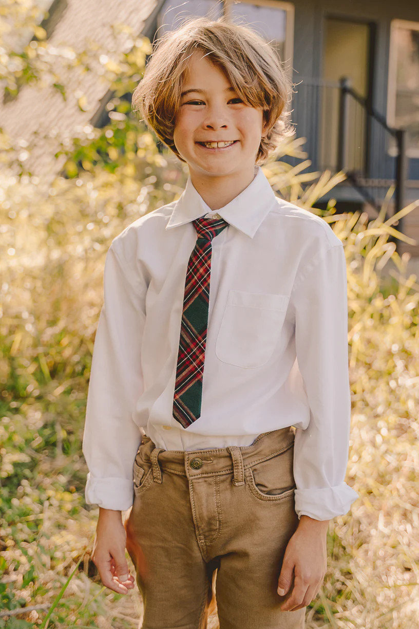 Margo Boy's Tie in Green Plaid | Ivy City Co